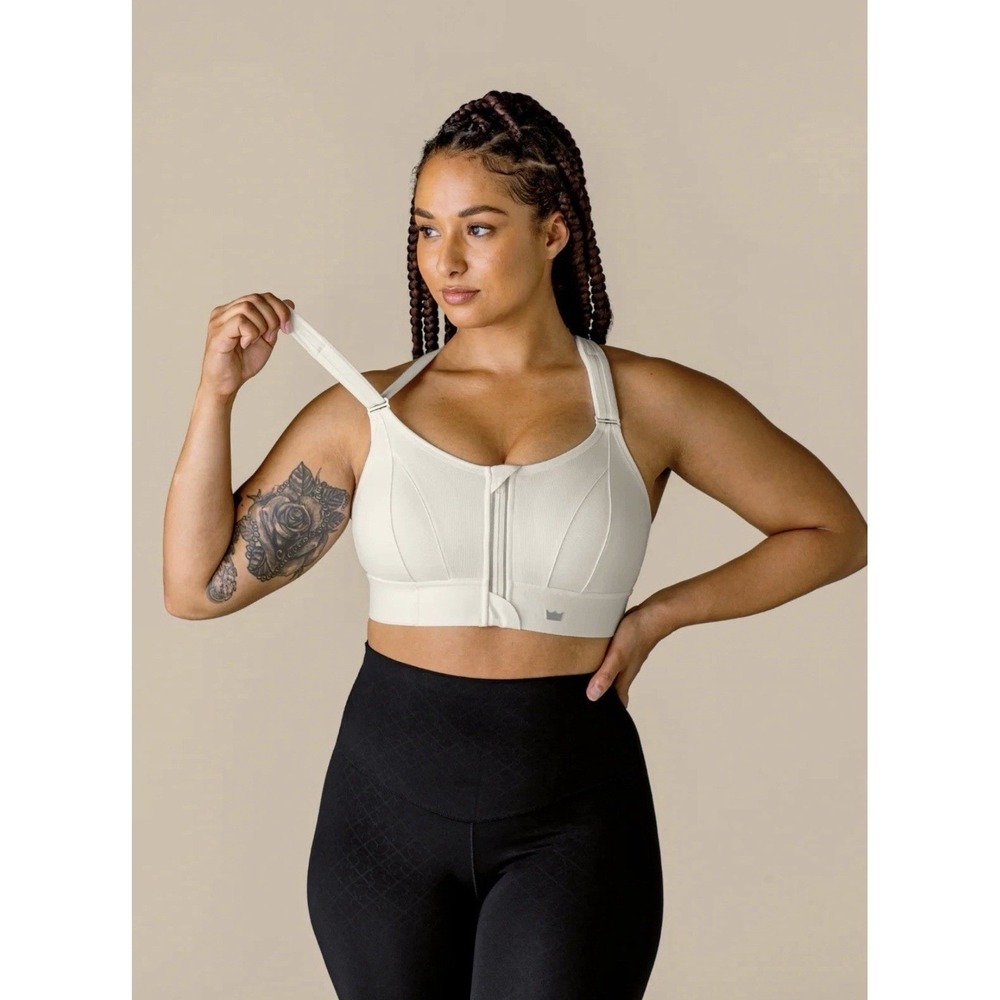 SHEFIT Ultimate Sports Bra White High Impact Adjustable Size Medium - Picture 7 of 8